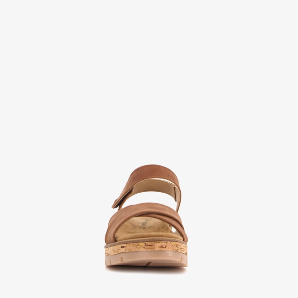 Hush Puppies leren dames sandalen cognac