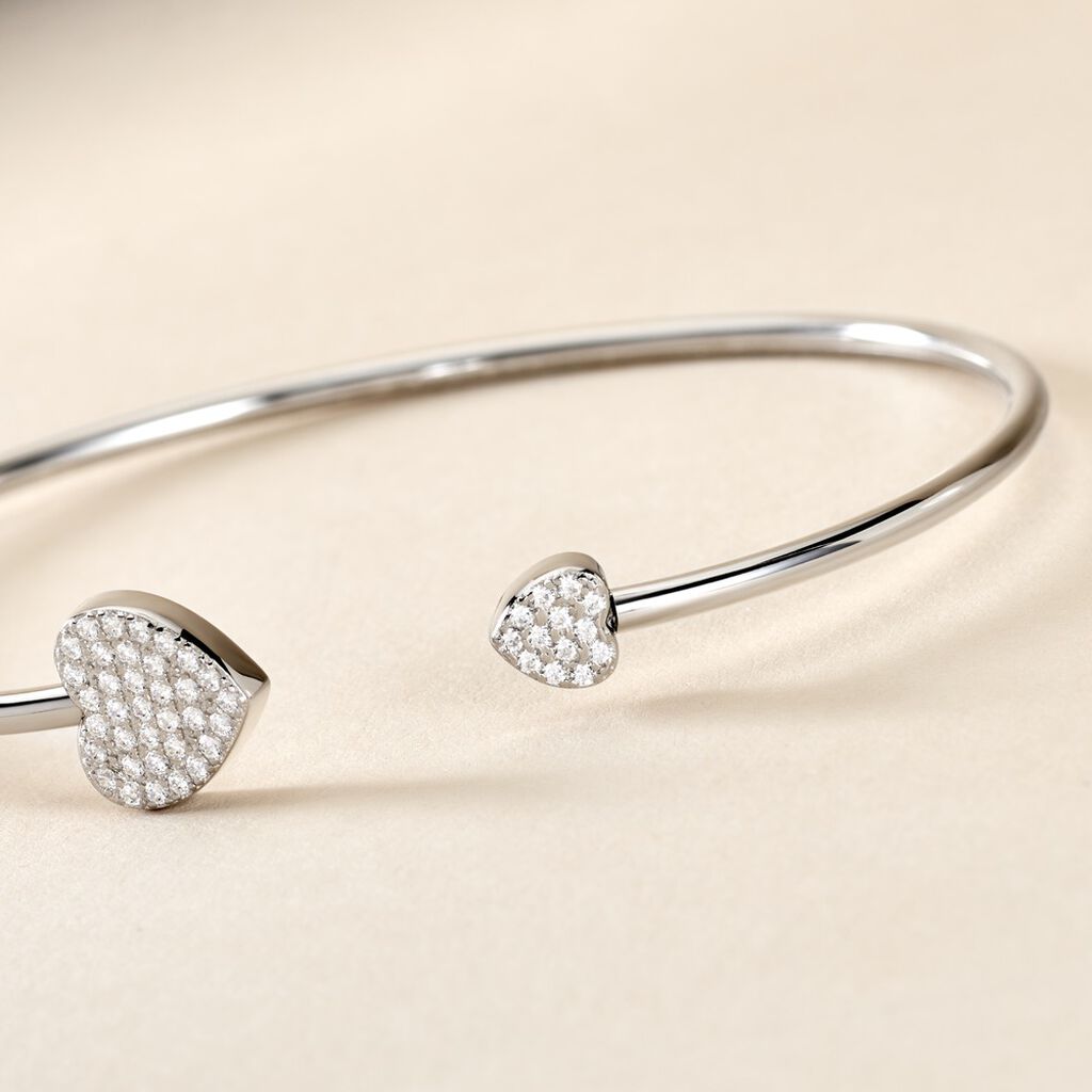 Bracelet Jonc Domitylle Argent Blanc Oxyde De Zirconium