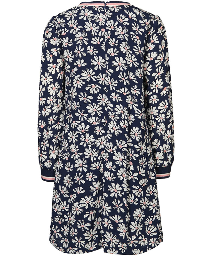 Langarm-Kleid MARGUERITE AOP in navy