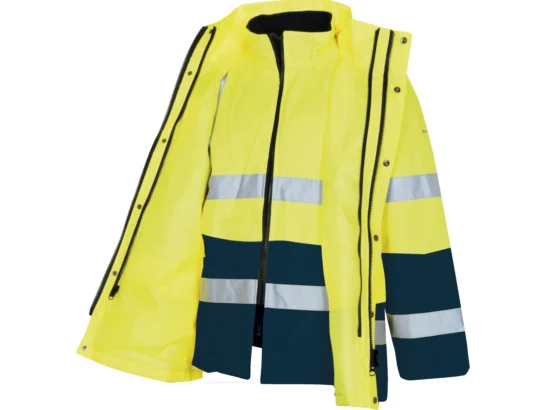 Parka de travail Würth MODYF haute-visibilité 4 en 1 jaune/marine