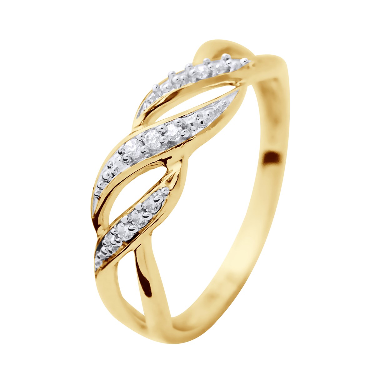 Bague Diamants 0,040 Cts Or Jaune