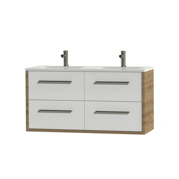 Tiger badkamermeubel Boston 120cm chalet eik/wit met grepen RVS