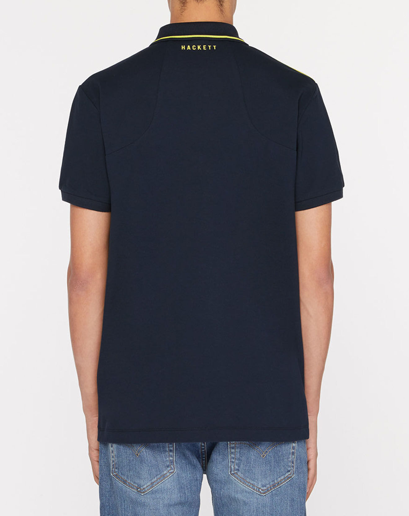 Hackett London Polo Classic Fit Aston Martin Racing col zippé bleu marine