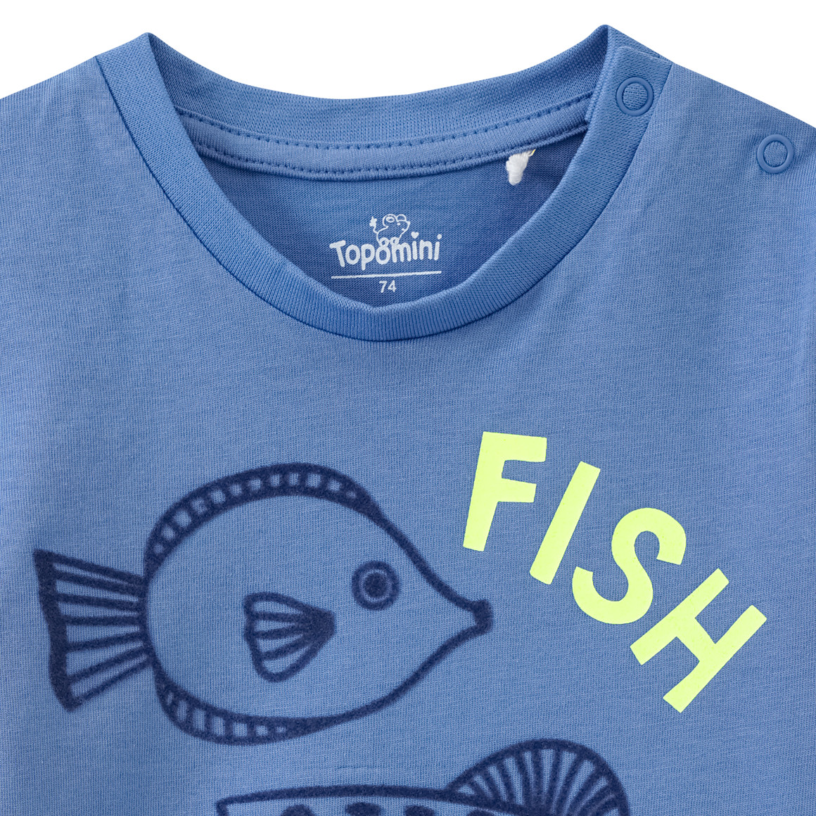 Topomini Baby T-Shirt mit Fisch-Motiv blau