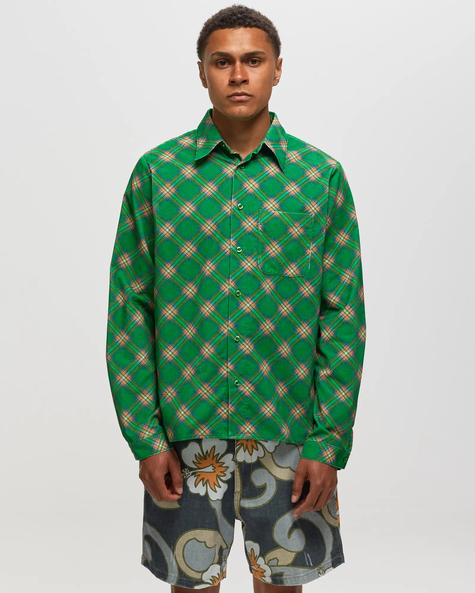 ERL PLAID CORDUROY SHIRT WOVEN