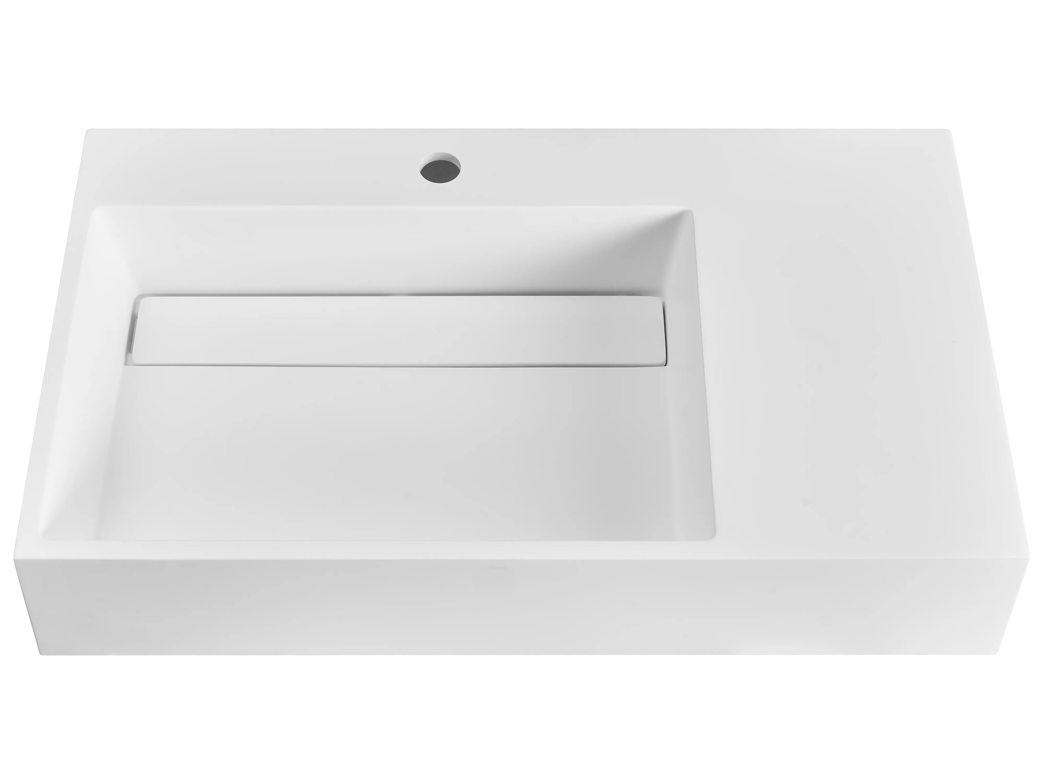 Wandgemonteerde wastafel CUSCO 75 x 43 cm Mineraal gietwerk Wit