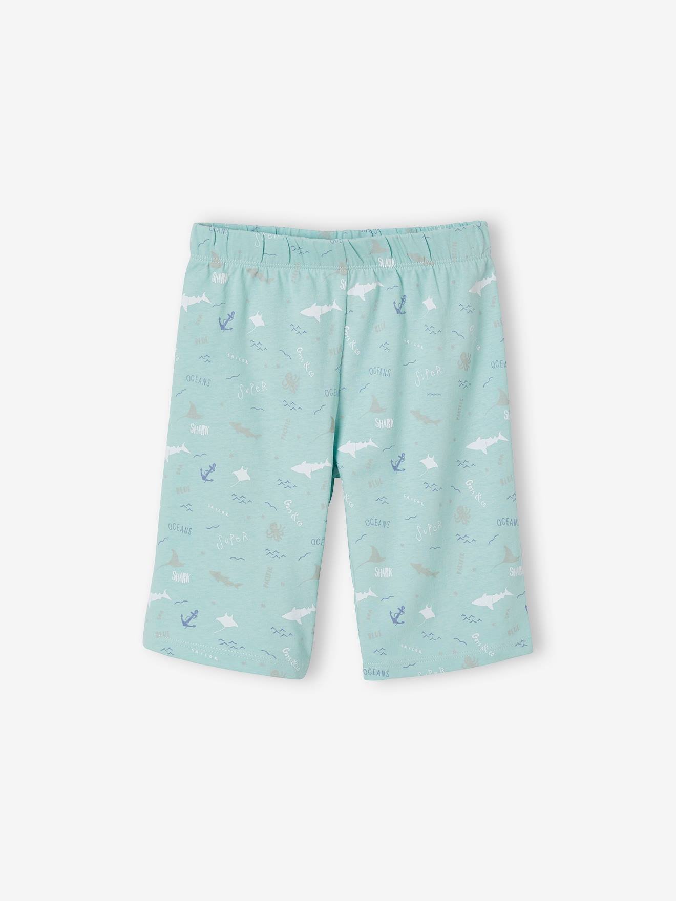 Conjunto de pijama Oeko-Tex® Ocean + pijama com shorts, para meninos, azul escuro liso
