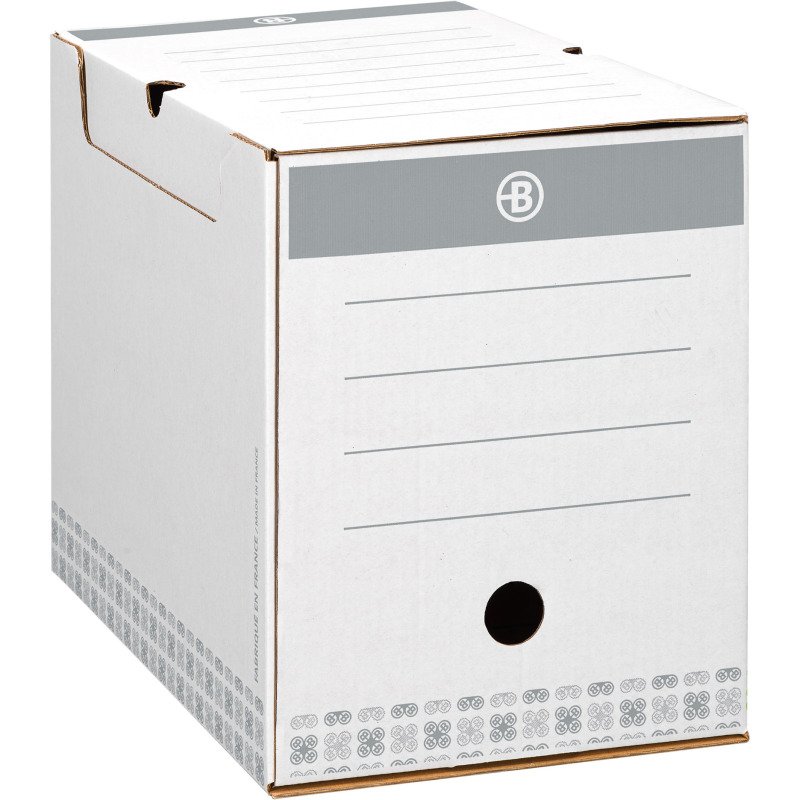 Boîte archives Carton Bruneau - Dos 20 cm - Haute résistance - Couleur