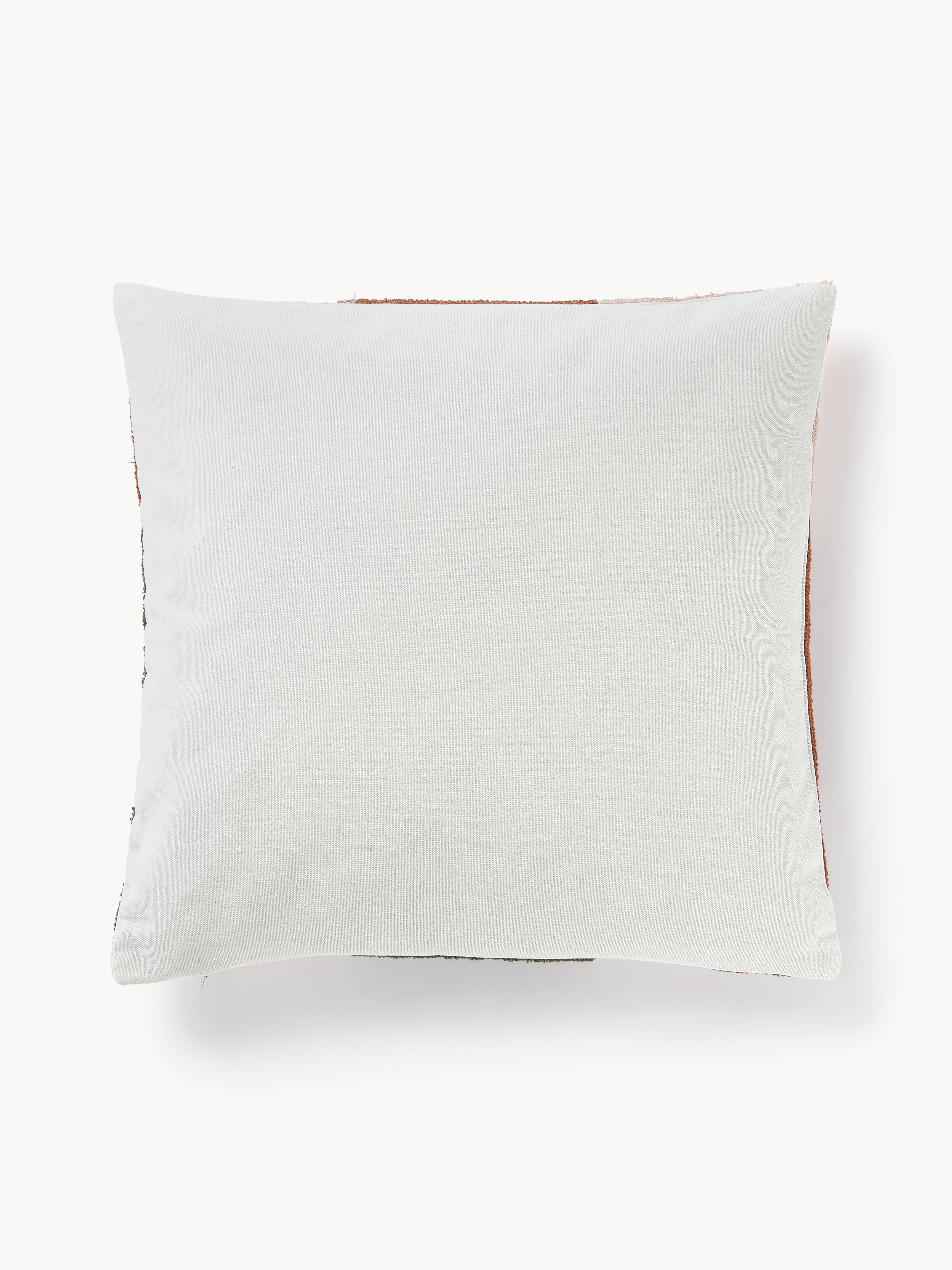 Katoenen kussenhoes Nomi met abstracte decoratie