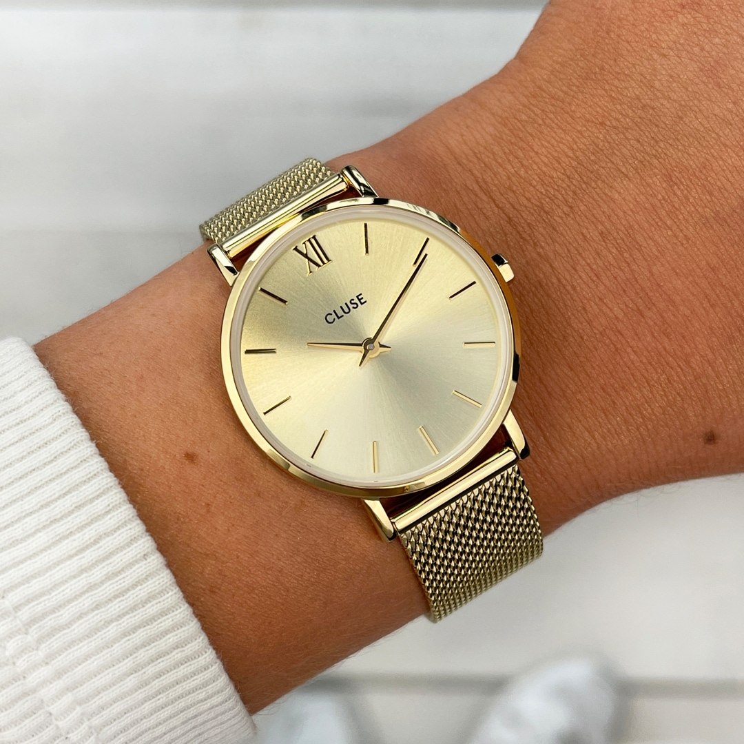 Cluse Minuit Mesh Gold
