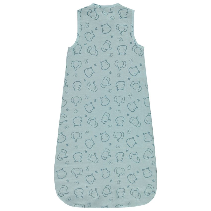 Gigoteuse sans manches en double gaz TOG 0.5 imprimé animaux pour bébé garçon - Bleu moyen