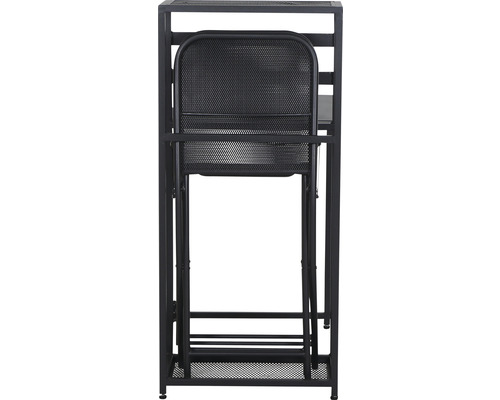 Siena Garden 2-zits balkonset bestaande uit: tafel, 2 stoelen, antraciet aluminium, opvouwbaar