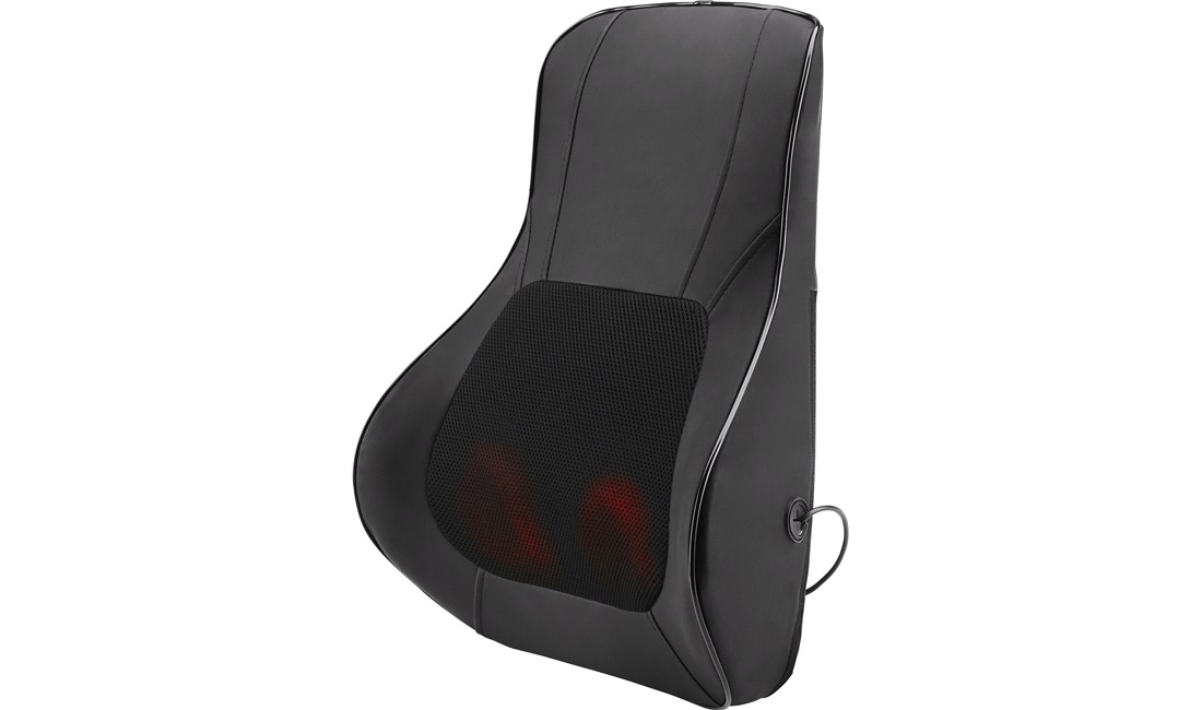 Rygpude med massage og memory foam sort