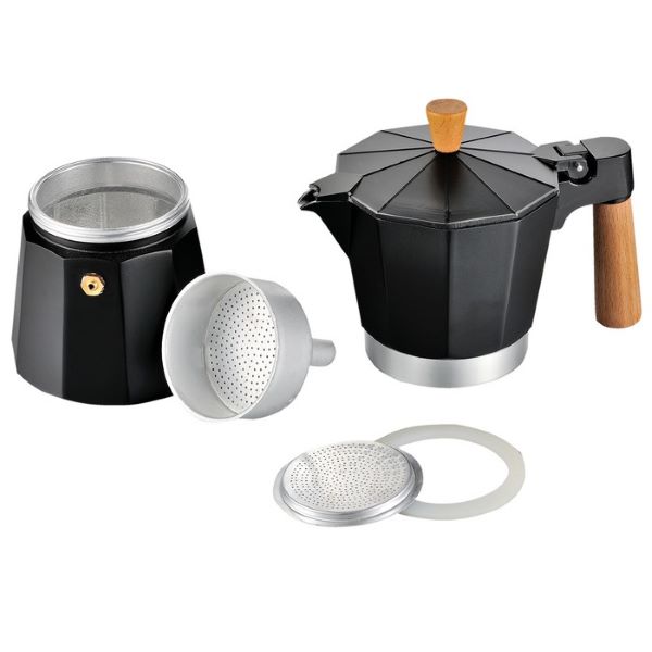 Cafetière Italienne Noire Holiday Travel 6 tasses