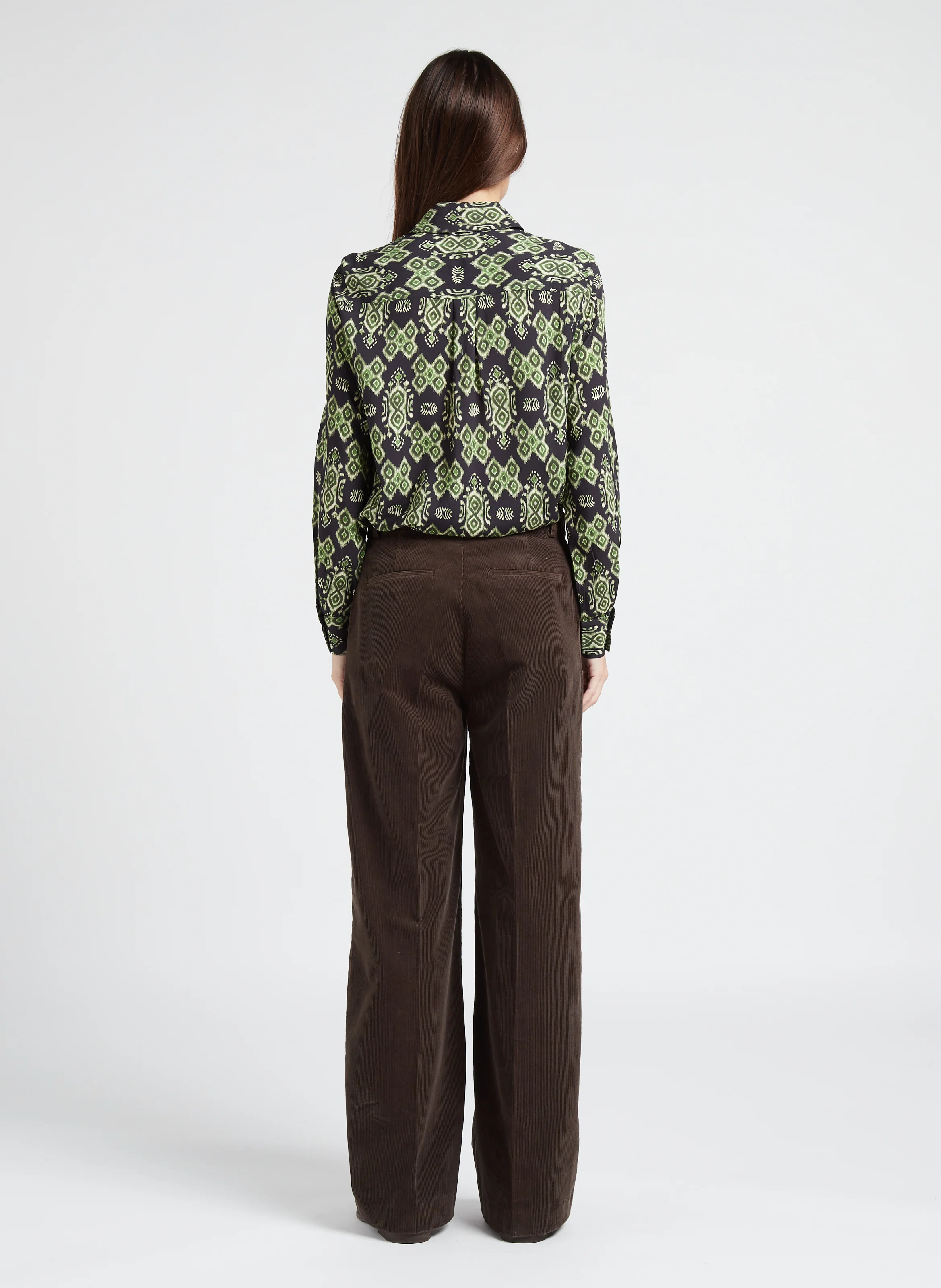 VARSOVIE - Pantalon large en coton | Marron