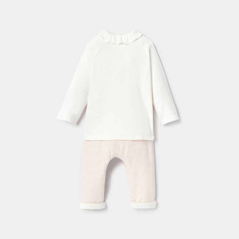 Ensemble 2 pièces en jersey molletonné rose naissance Absorba