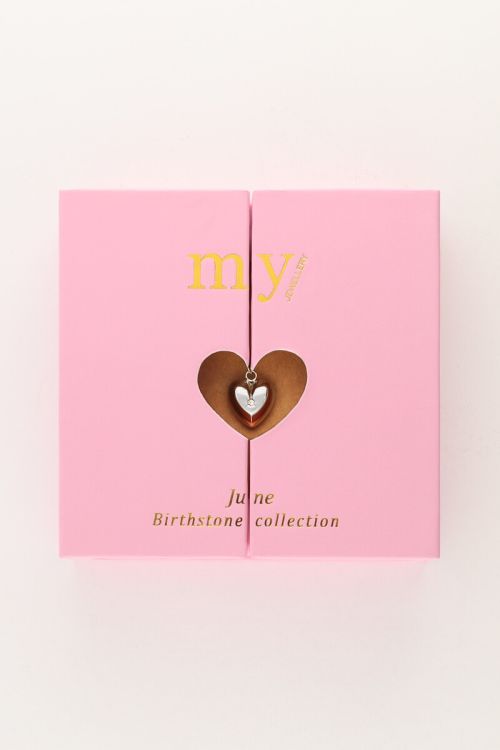 Ketting met hart en geboortesteen