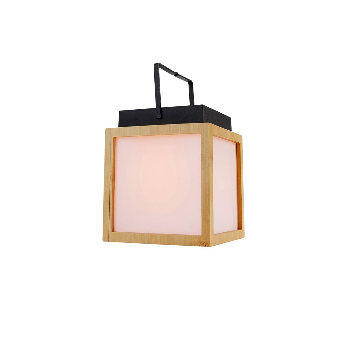 Tafellamp bamboe met vlam effect incl. LED IP44 solar oplaadbaar - Vega