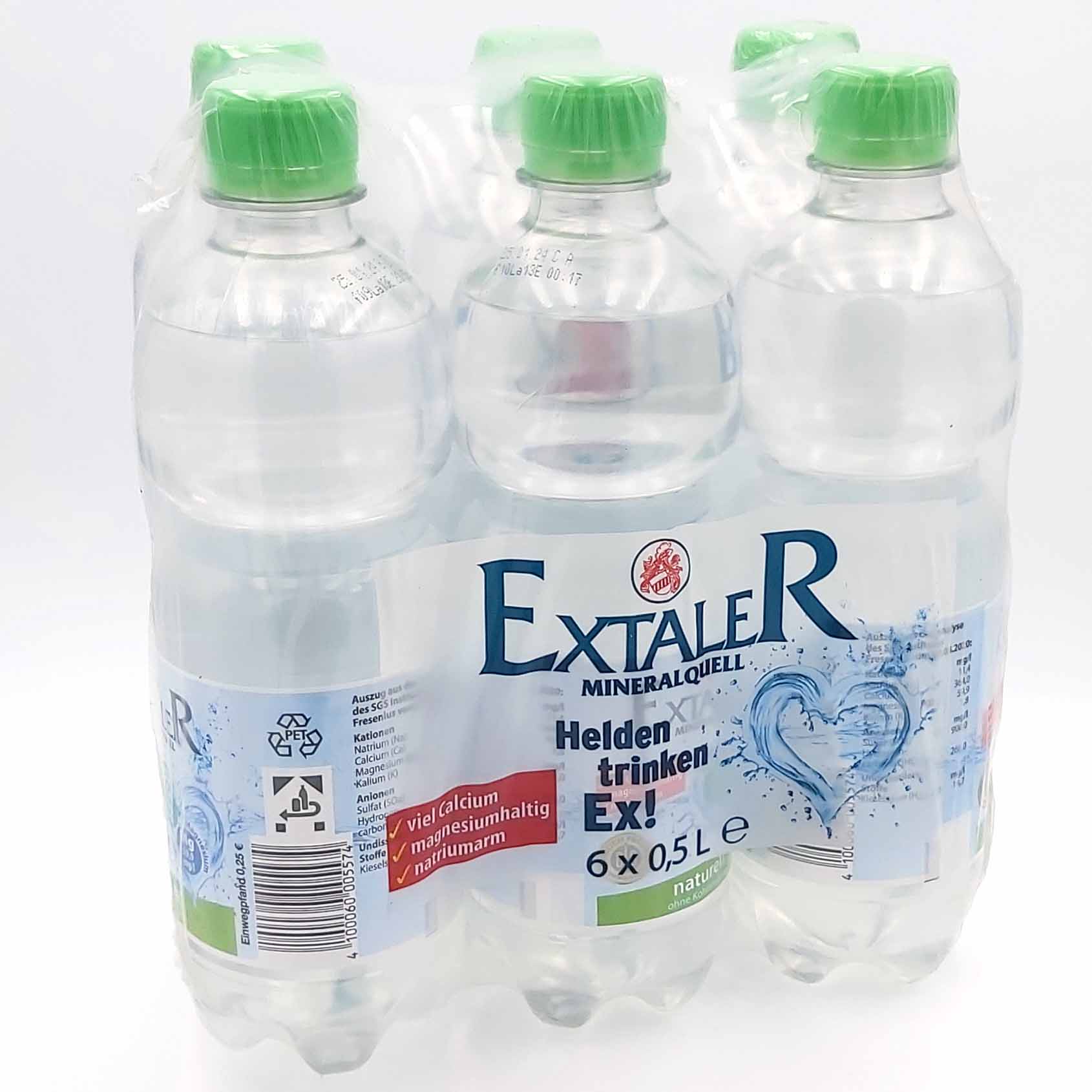6x Extaler Mineralquell Mineralwasser Naturell PET á 0,5 L=3L MHD:25.5.25
