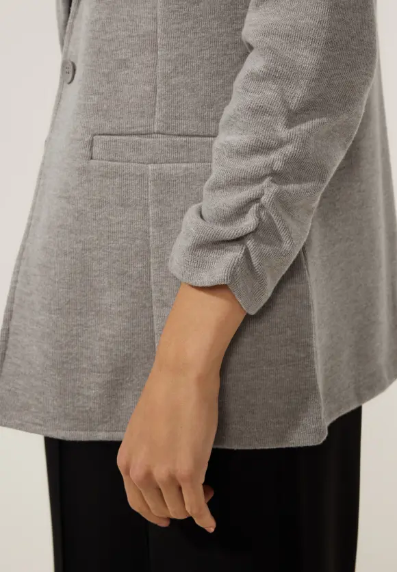 Longblazer mit Raffung - whisper mocca melange