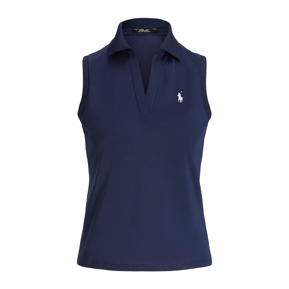Sleeveless Pique Dame Navy