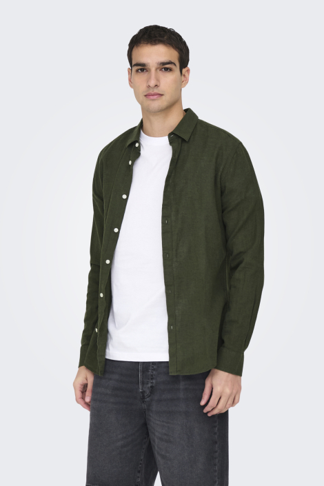 Only & Sons groene heren overhemd