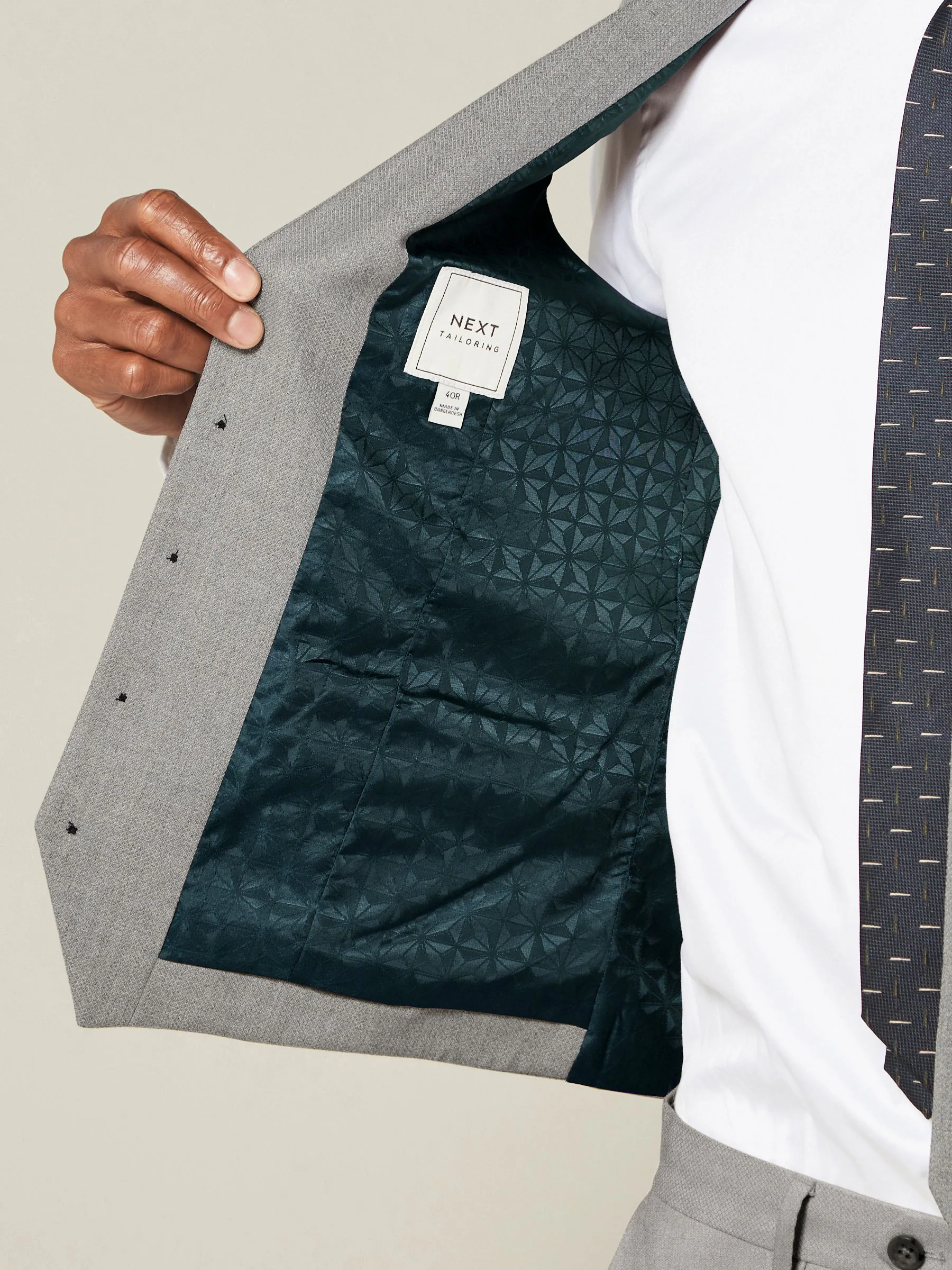 Grijs - Herenvest met textuur