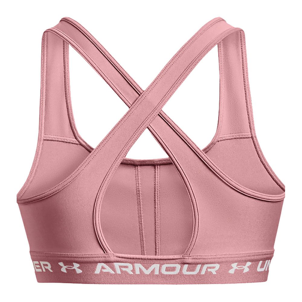 Under Armour UA CROSSBACK MID - Brassière Femme pink elixir/white
