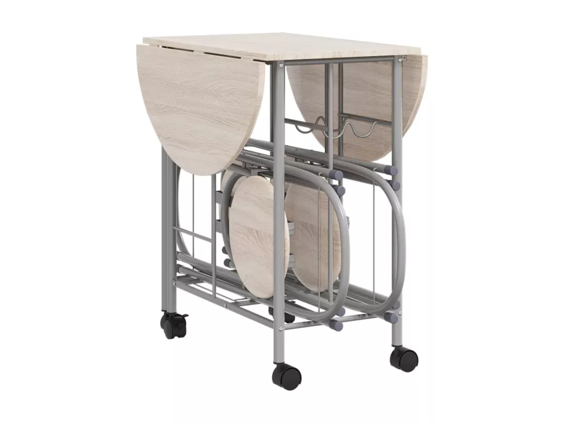Ensemble de salle à manger pliable 5 pièces MDF