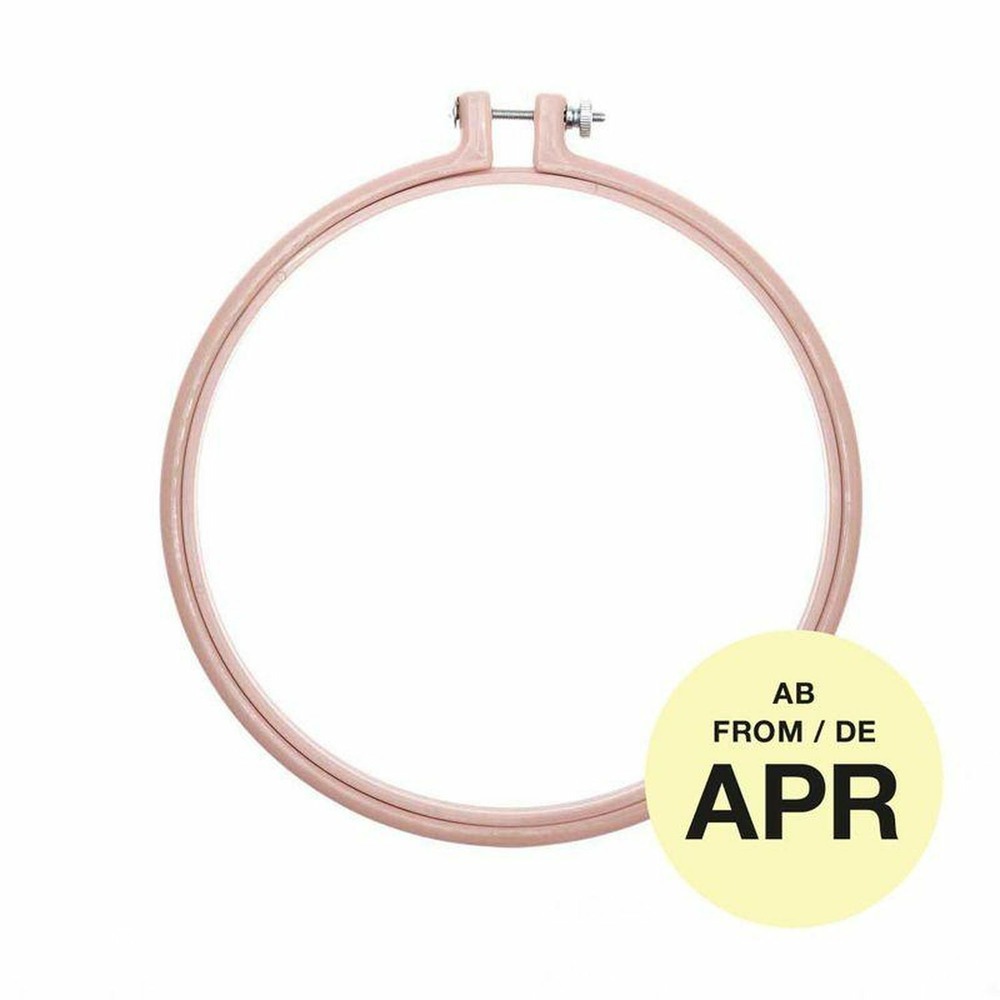 2 anneaux de broderie - rose poudré - ø 17,8 cm