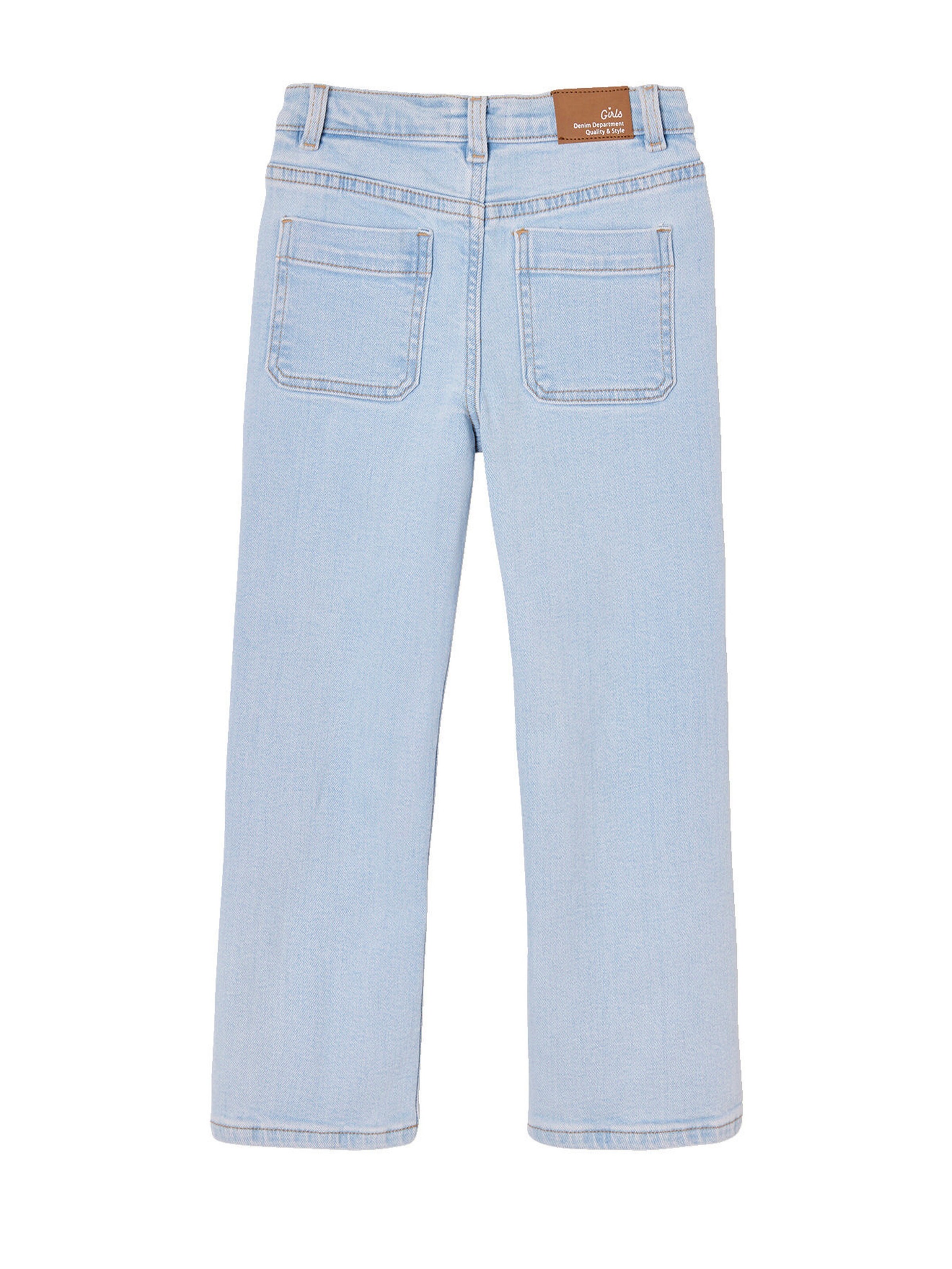 Vertbaudet Mädchen Jeans mit ausgestelltem Bein helles blau