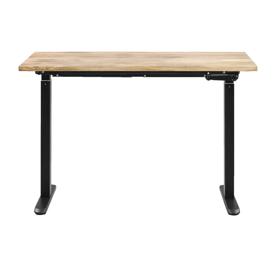 Bureau Homeworx zit/sta handmatig verstelbaar – mangohout/zwart - 75/118x120x70 cm