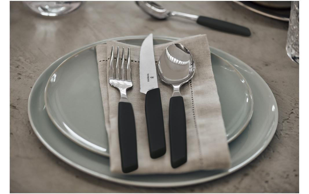Besteck-Set Swiss Modern 24-teilig, Schwarz<br>Tafelbesteck für 6 Personen