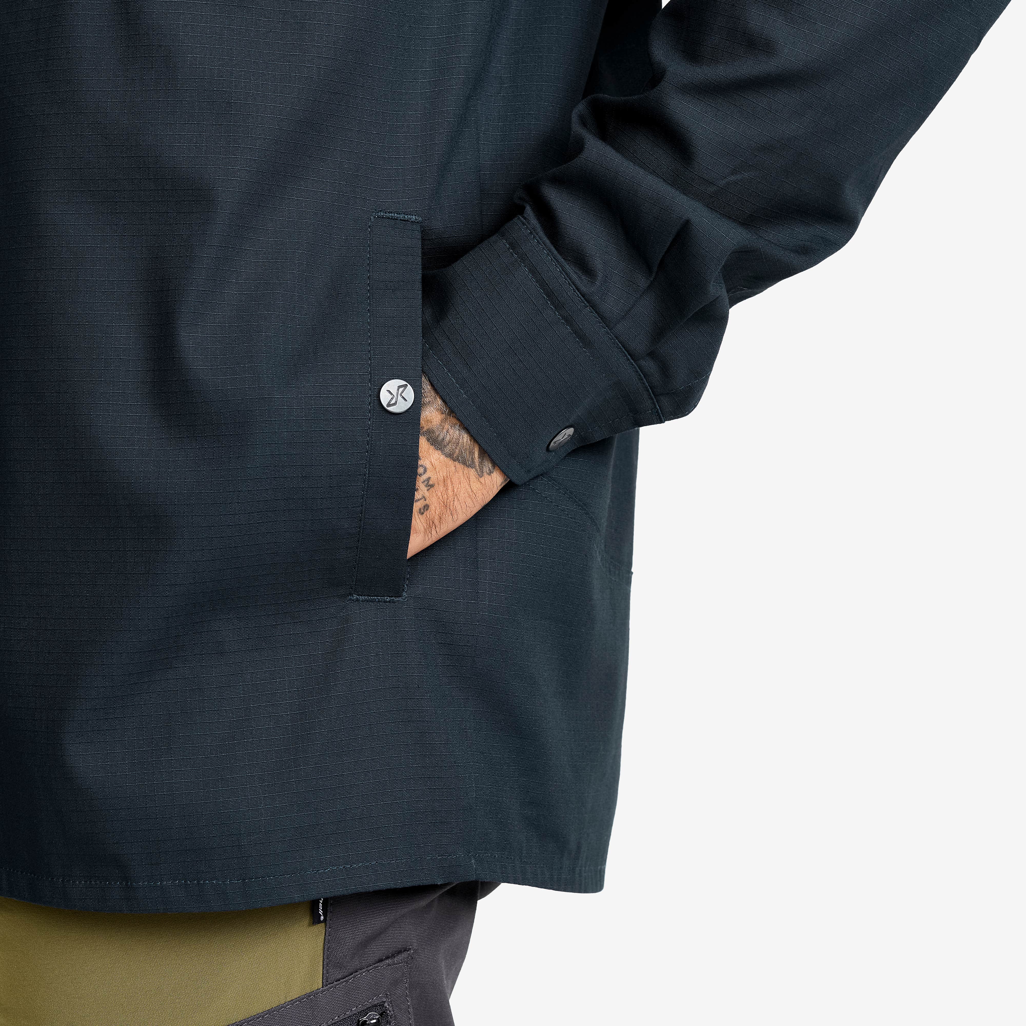 Outback Fleece Lined Overshirt Herre Blueberry