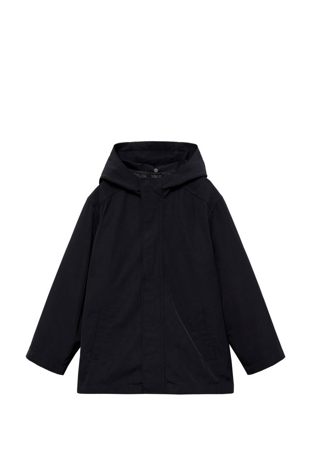 Mango Kids gewatteerde winterjas donkerblauw