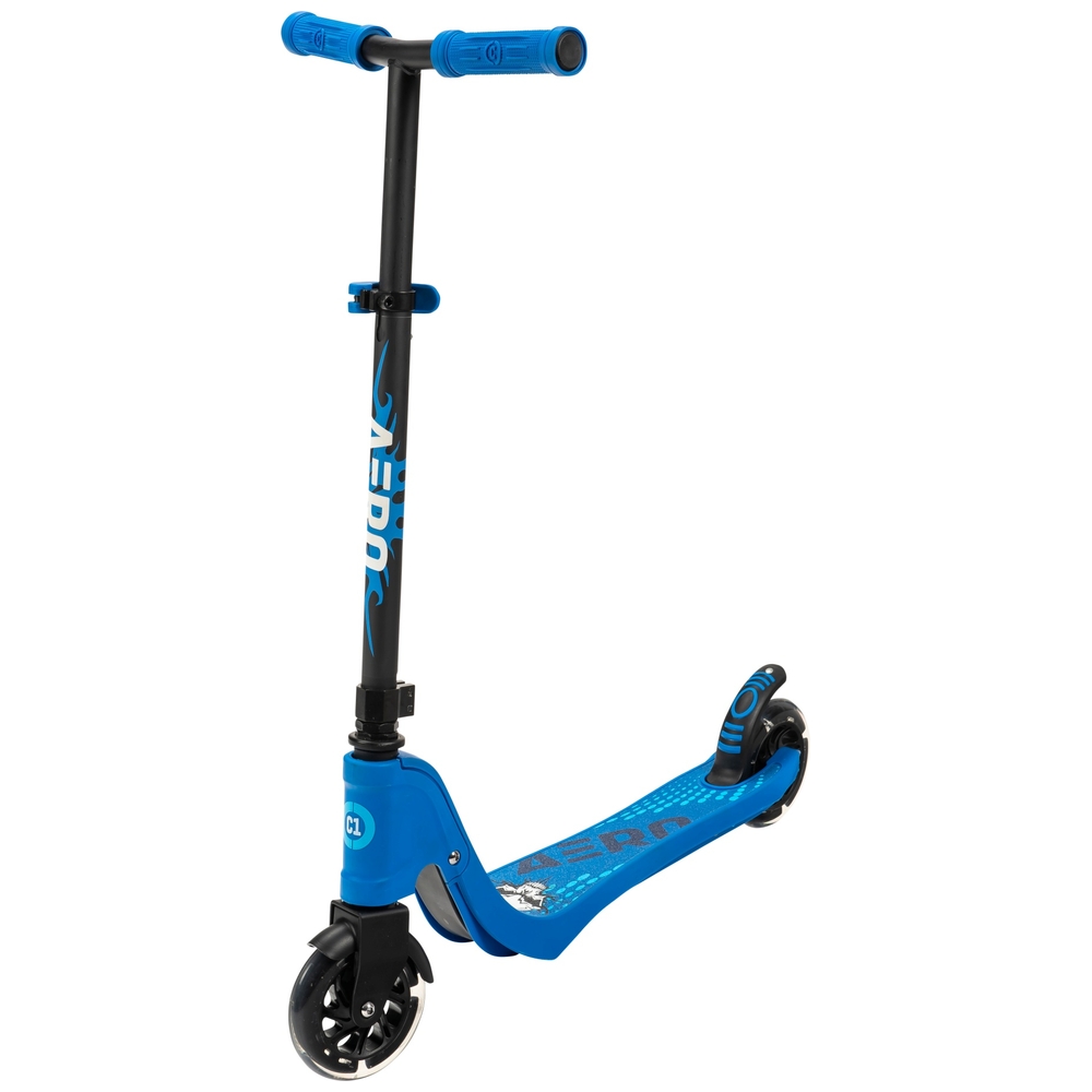 Aero C1 Blauer Inline-Scooter mit leuchtenden LED-Rädern