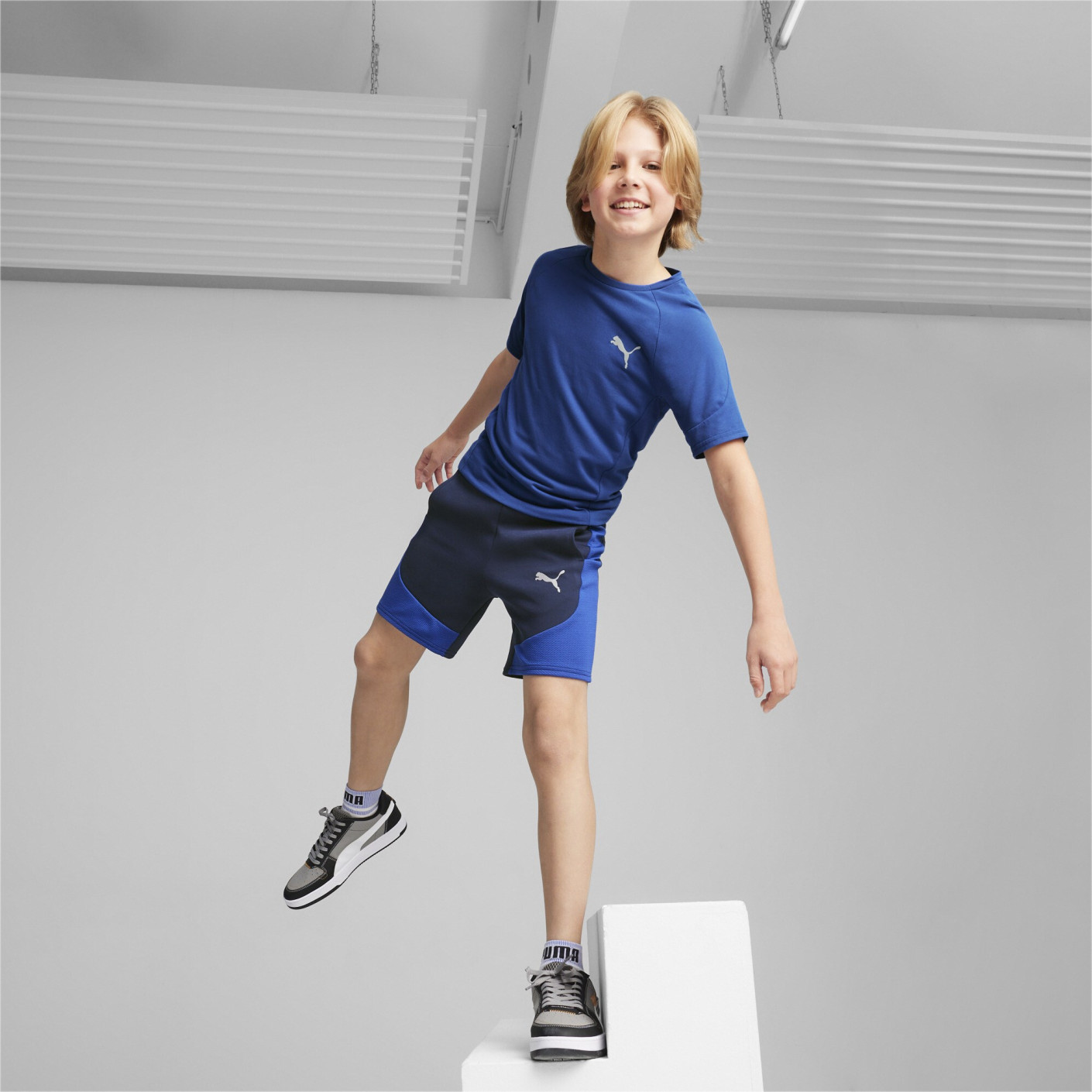 PUMA Evostripe Broekje Kids Donkerblauw Blauw Wit