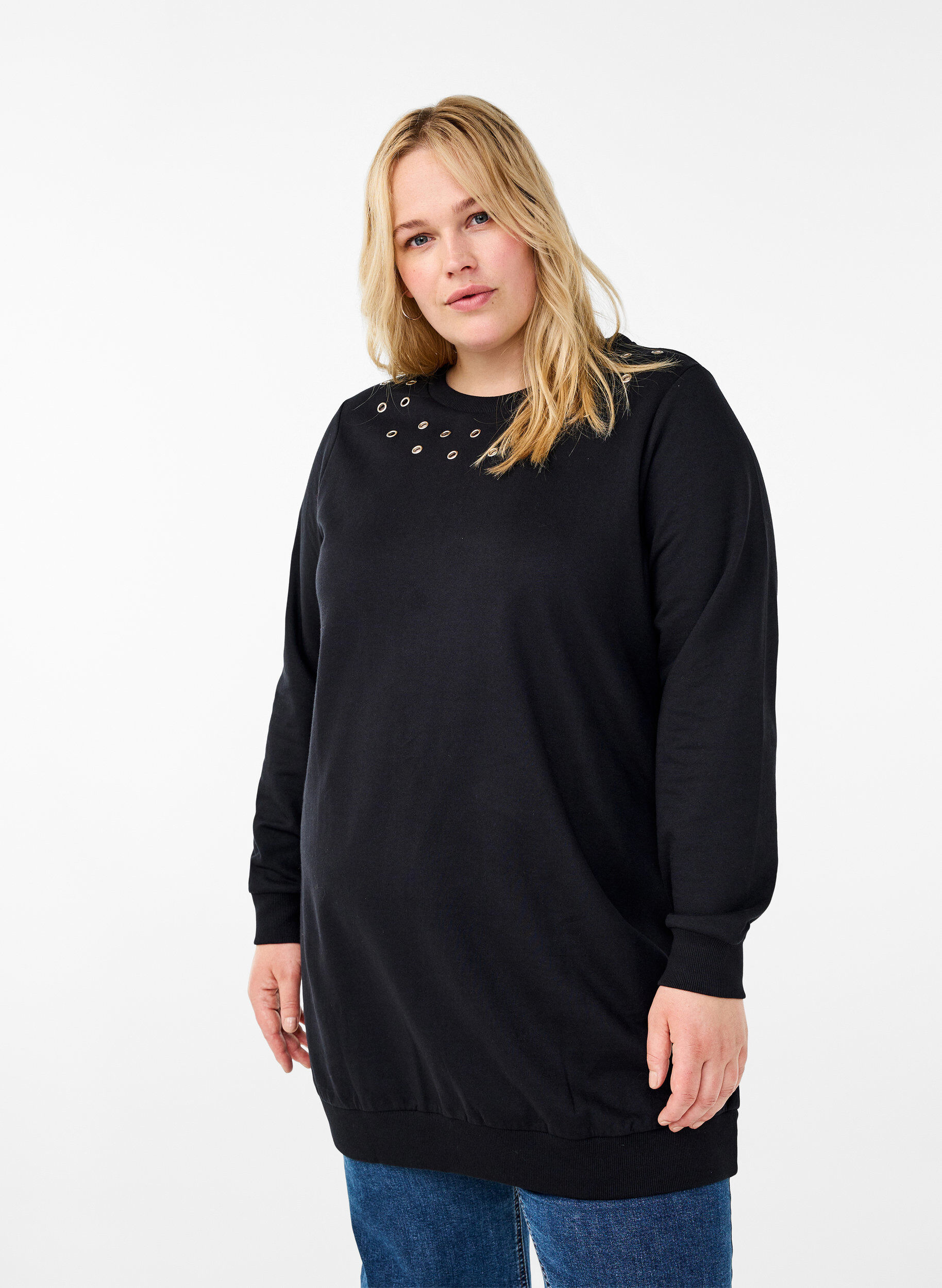 Sweat tunika med eyelets