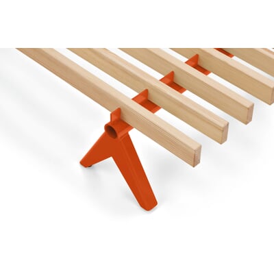 Bett Simplon - 90 cm, RAL 2001 Rotorange