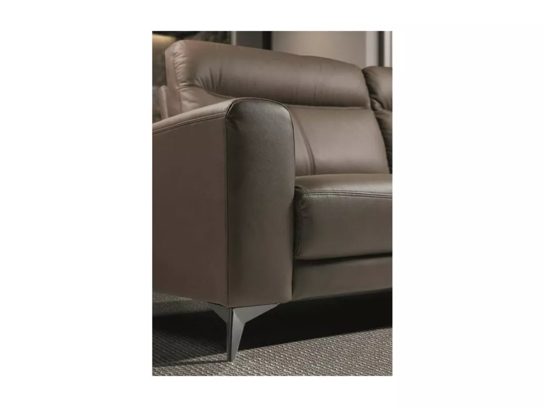 Canapé 3 places design en cuir Jorka 207cm-Couleur Marron