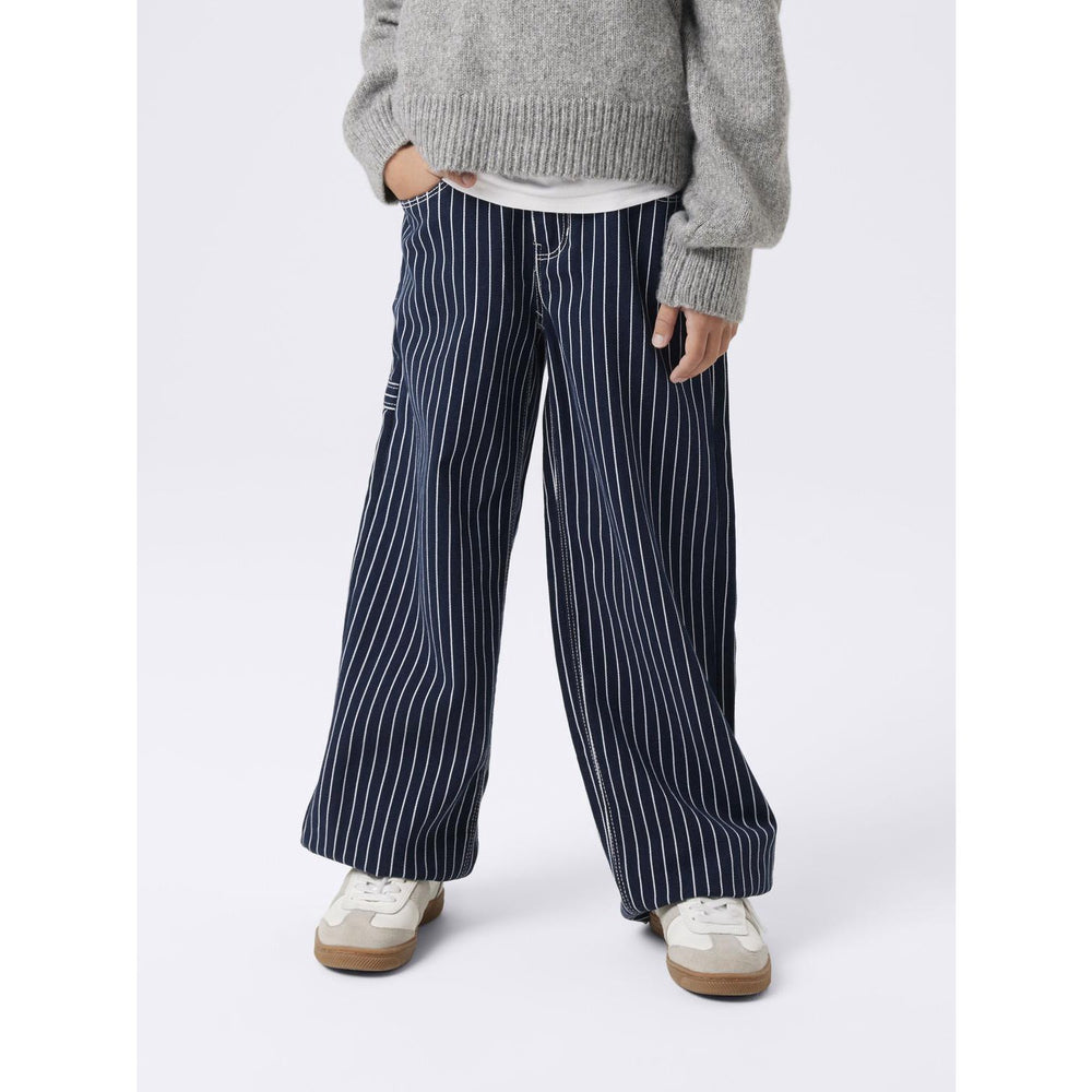 Køb Name It Navy Blazer Rose Wide Twill Stripe Bukser