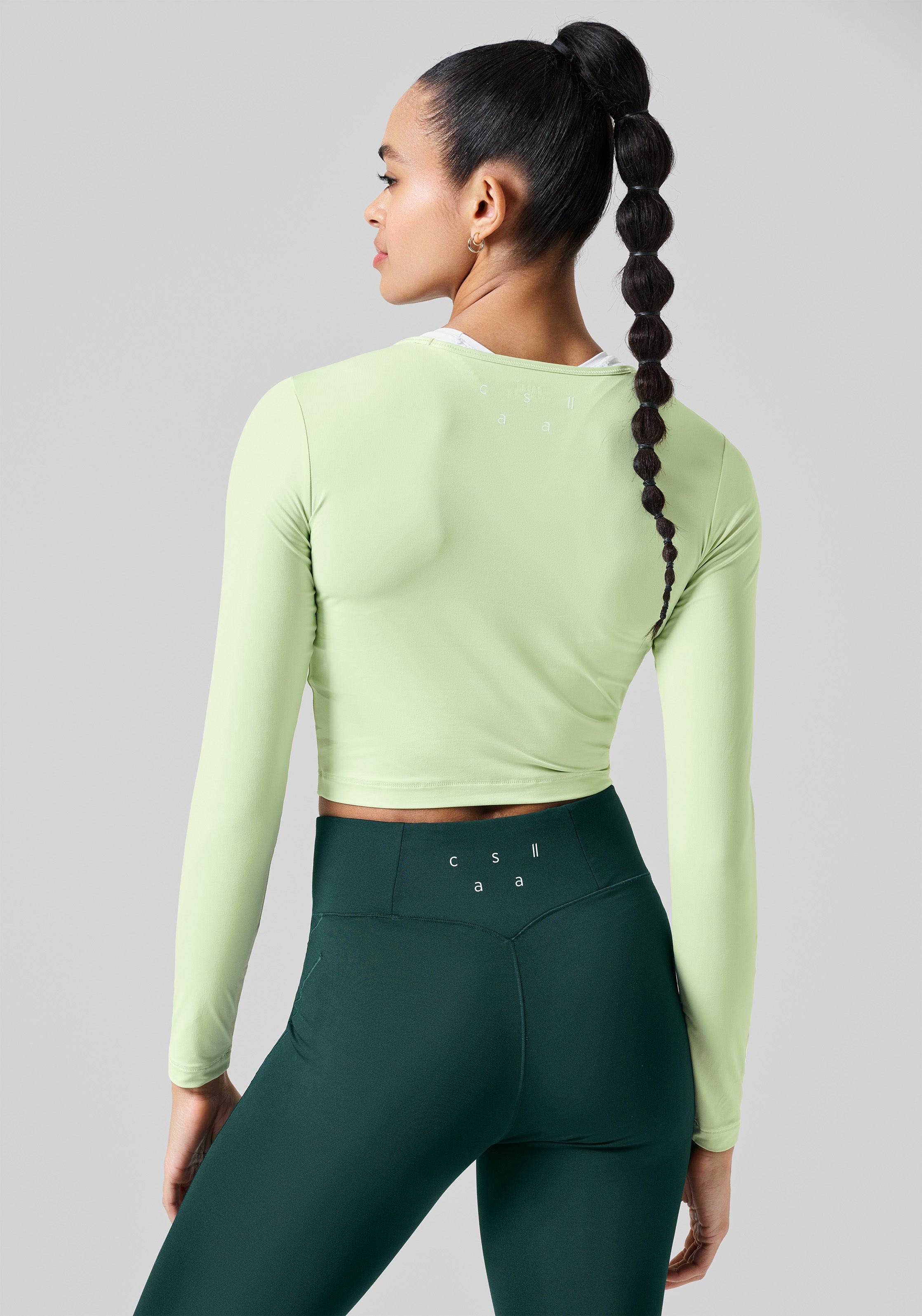 Graphic Crop Long Sleeve Dame Cool Matcha