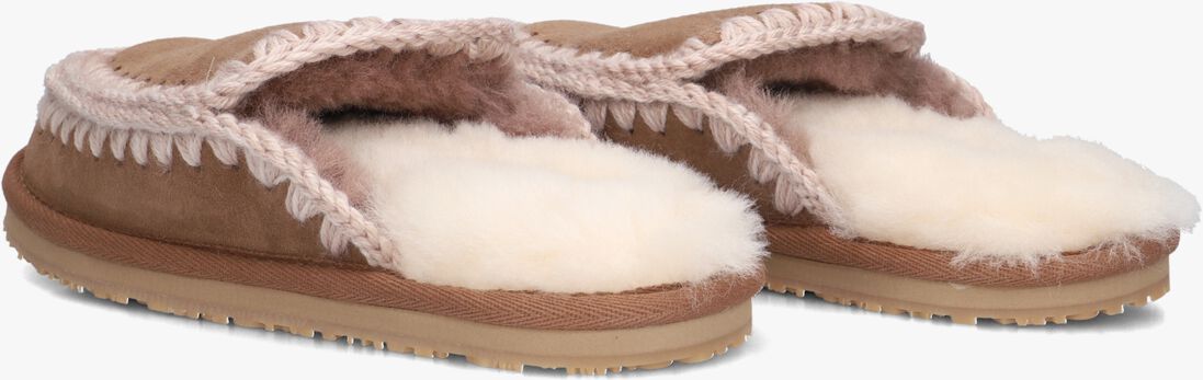 bruine mou pantoffels slipper full eskimo stitch
