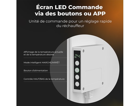 AENO - Radiateur rayonnant Radiateur intelligent led premium eco gh3s: 700w, type de ch...