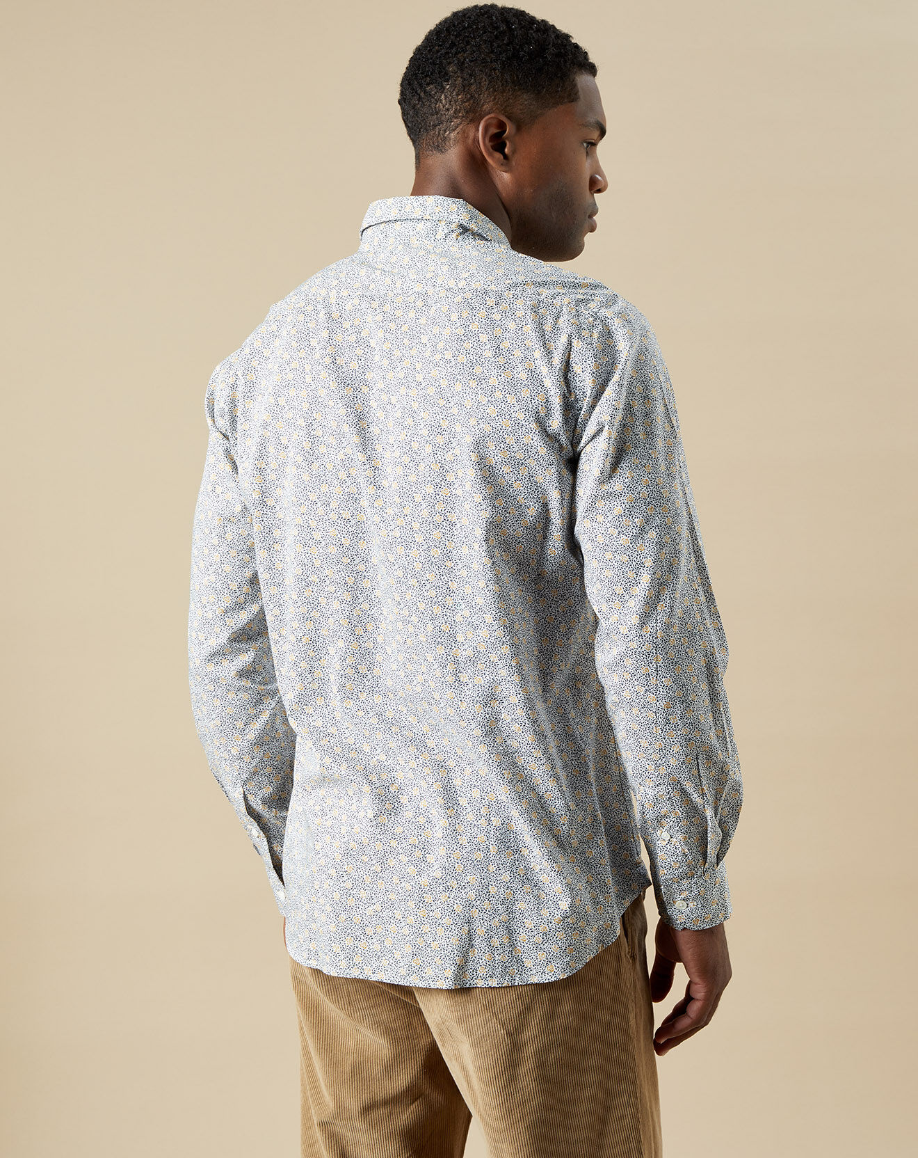 Hartford Chemise slim Sammy imprimée blanc/gold/navy