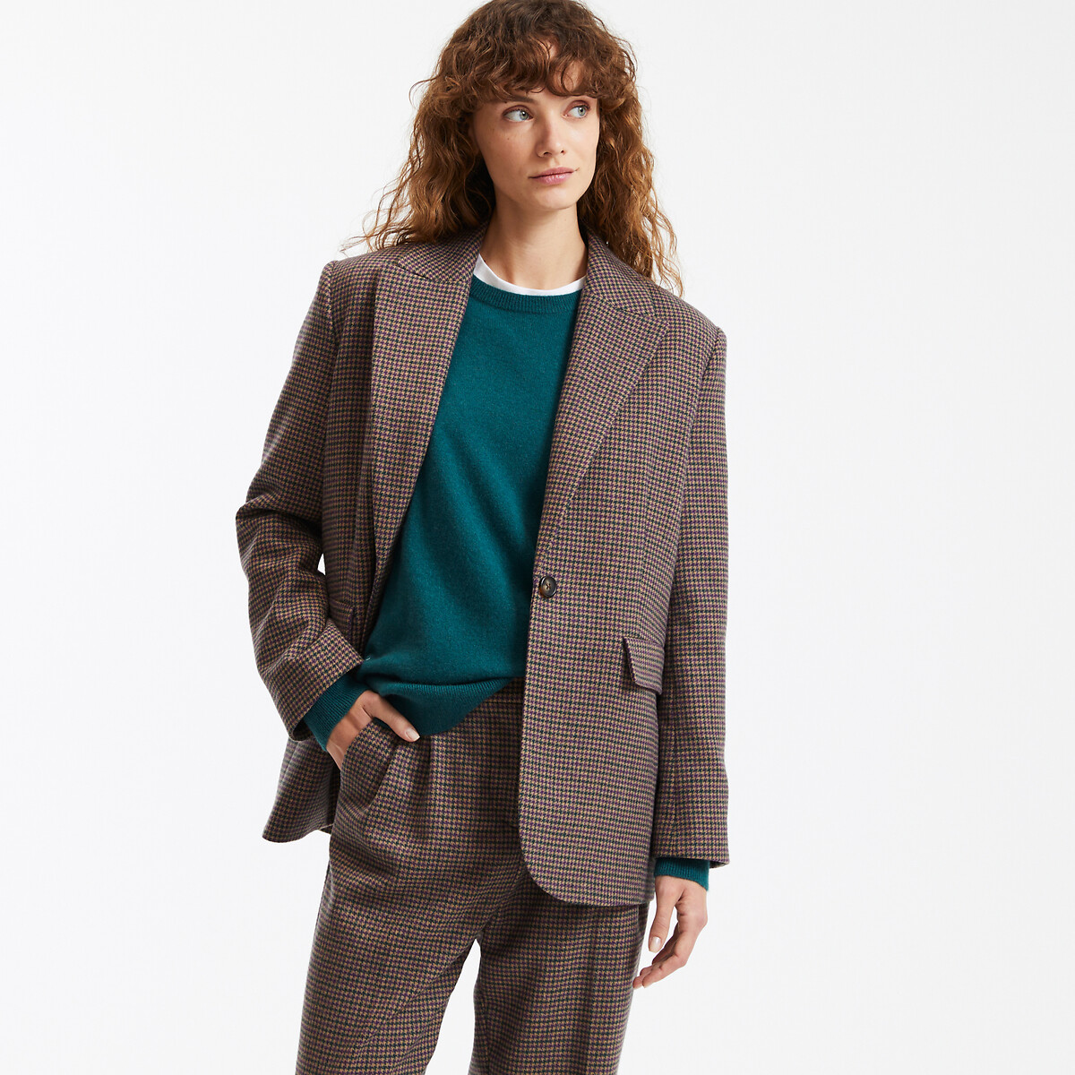 COLEÇÕES LA REDOUTE<br>Jaqueta xadrez, modelo oversized