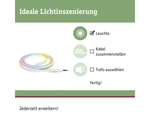 Paulmann Plug & Shine LED-strip Smarter Single Strip 240 LED's 280 lm 3000-6500 K RGBW Kleurverandering IP67 230/24 V 2 m