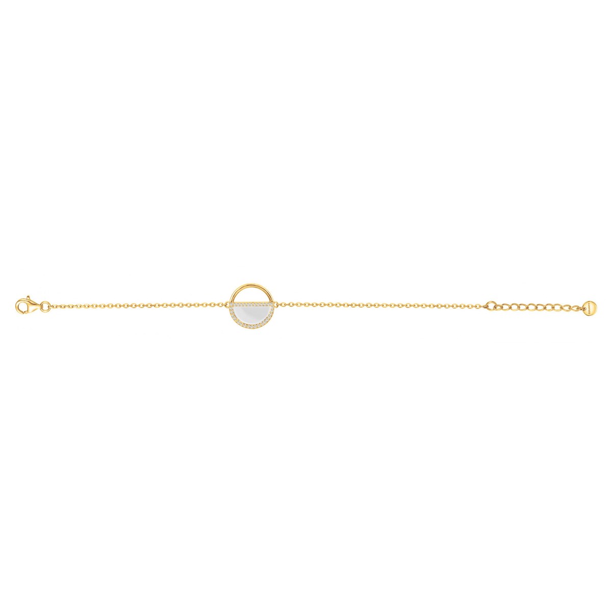 Bracelet en Plaqué Or avec oxyde de zirconium blanc