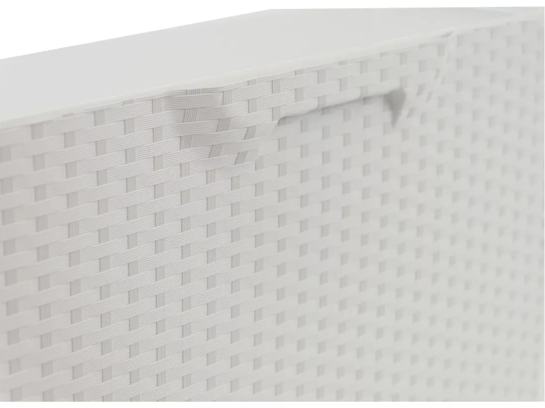 Étagère À Chaussures En Polypropylène De Couleur Blanche Finition Rattan, 40,1x51x17,3