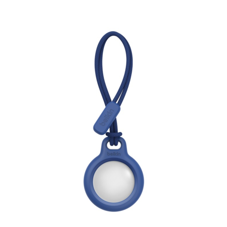 Apple AirTag Holder mit Schlaufe Anhänger Hardcase Hülle Schlüsselanhänger (F8W974BTBLU) - Blau